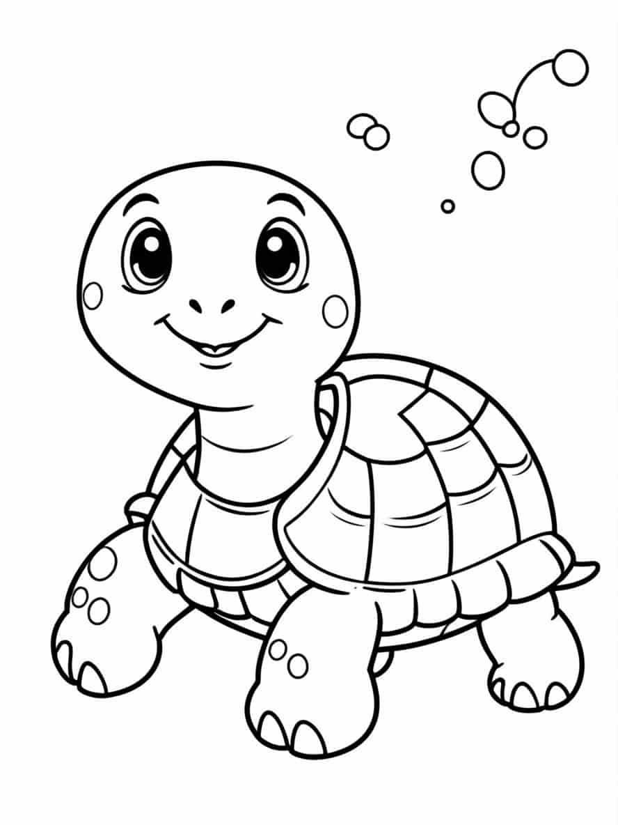 Cute Turtle Coloring Pages