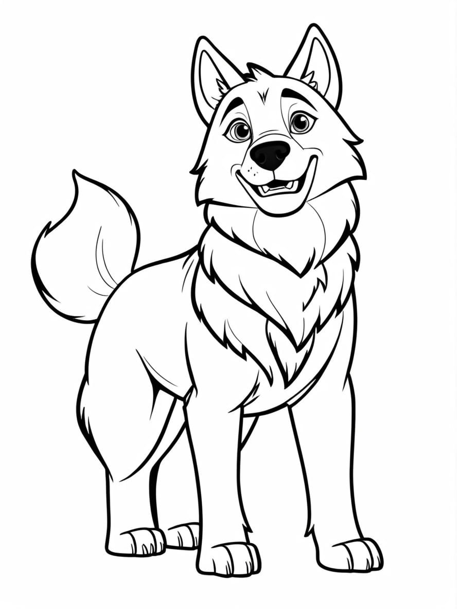 Cute Wolfdog From Balto Movie Coloring Pages