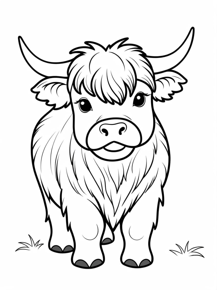 Cute Yak Cow Coloring Pages