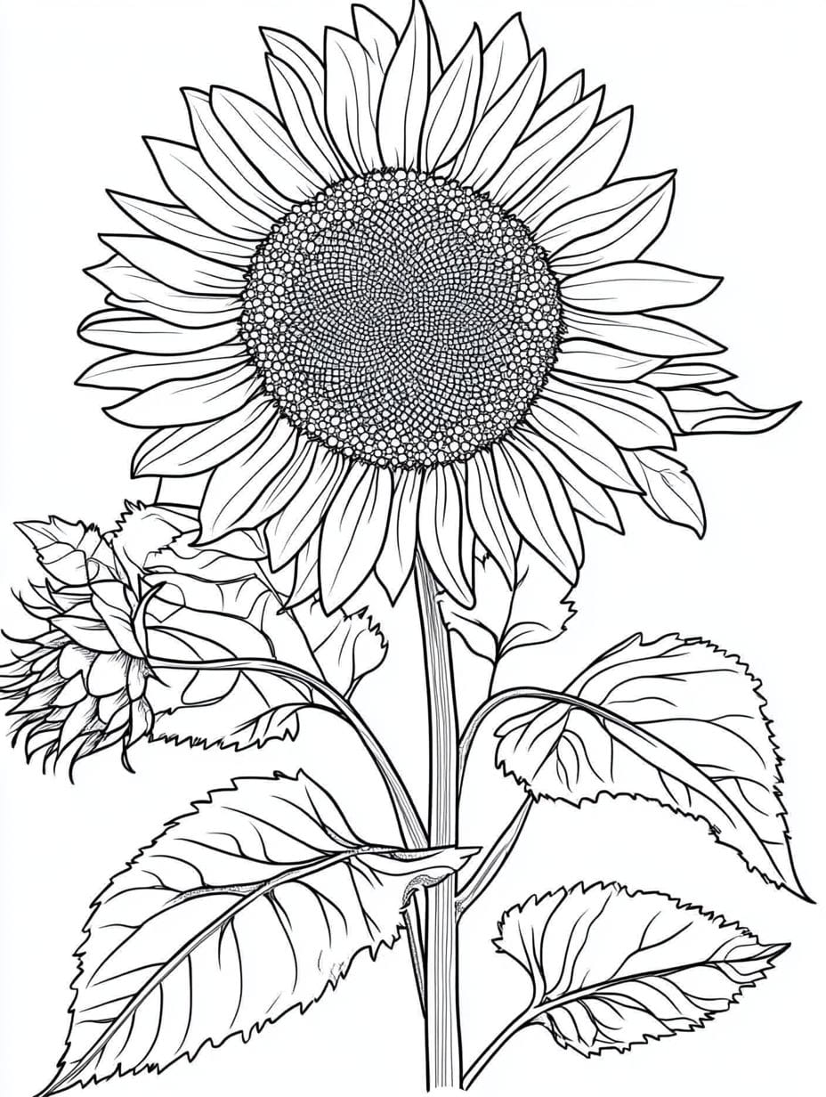 Dainty Sunflower Coloring Pages