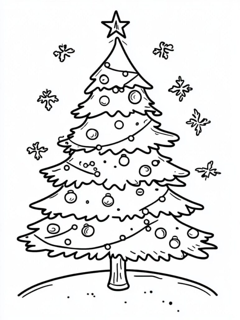 Delightful 40+ Christmas Tree Coloring Pages for Kids ...