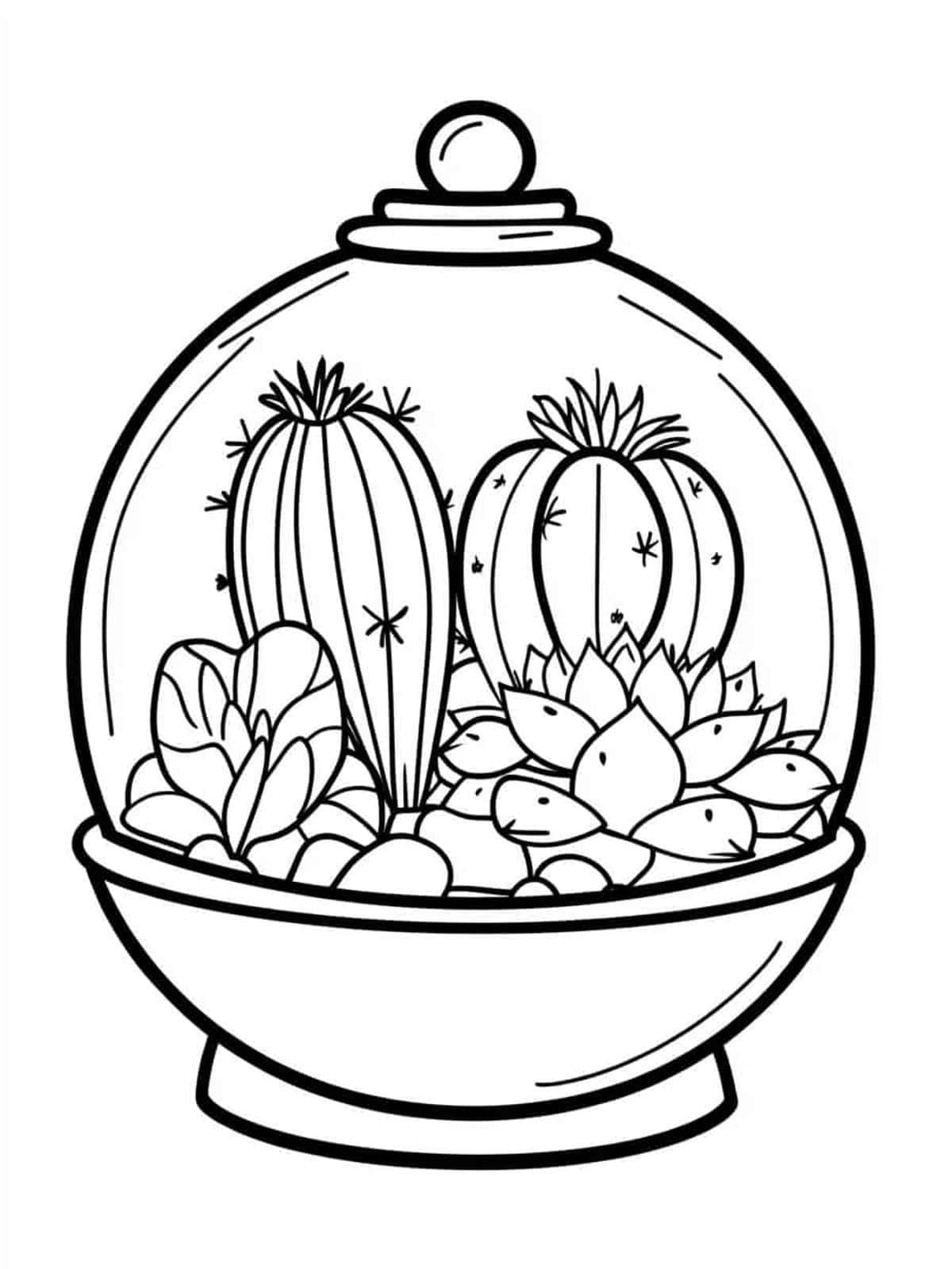 Decorative Cactus Coloring Pages