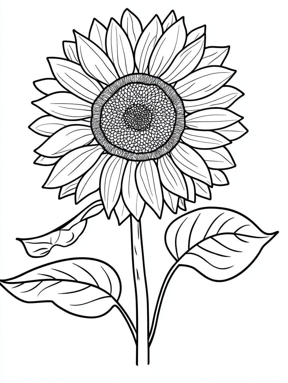 Delightful Sunflower Coloring Pages