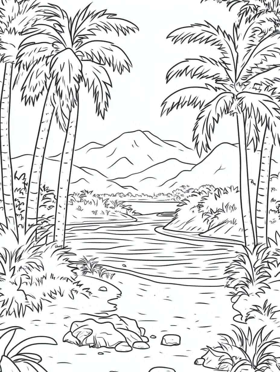 Desert Oasis Coloring Pages