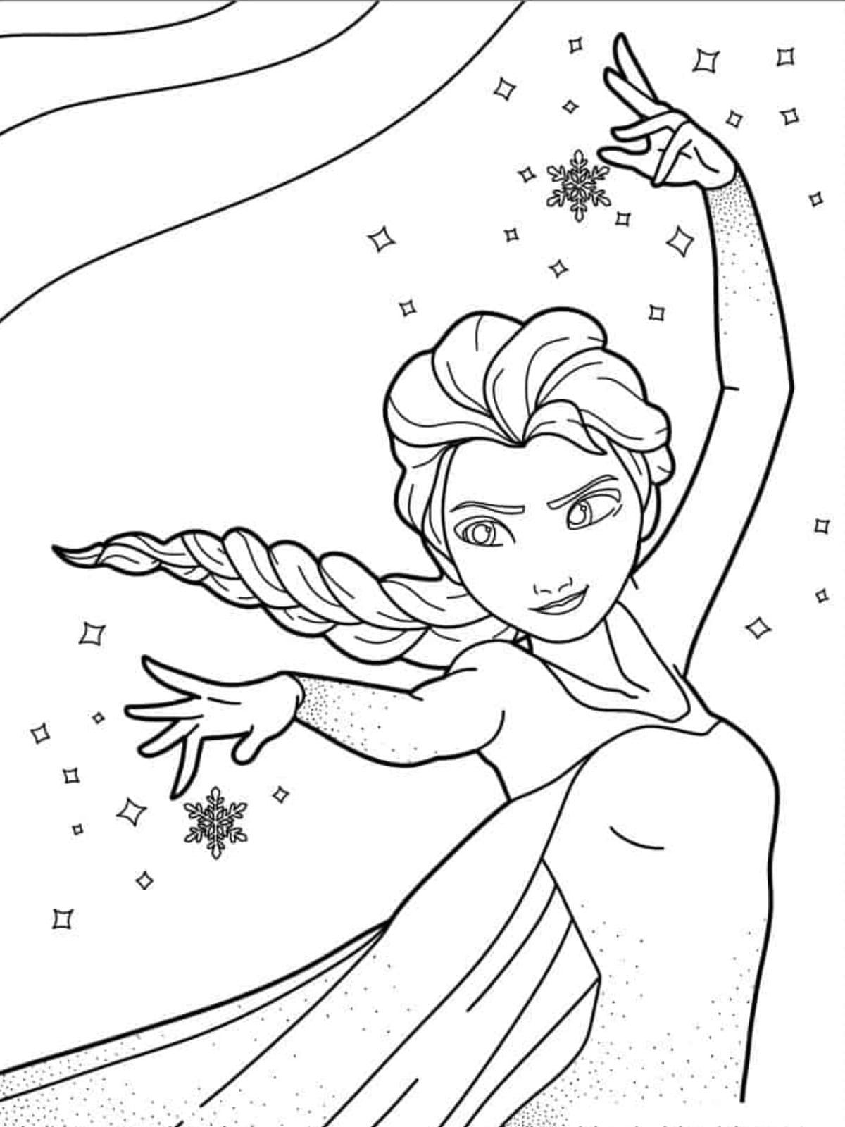 Detailed Magical Elsa Coloring Page