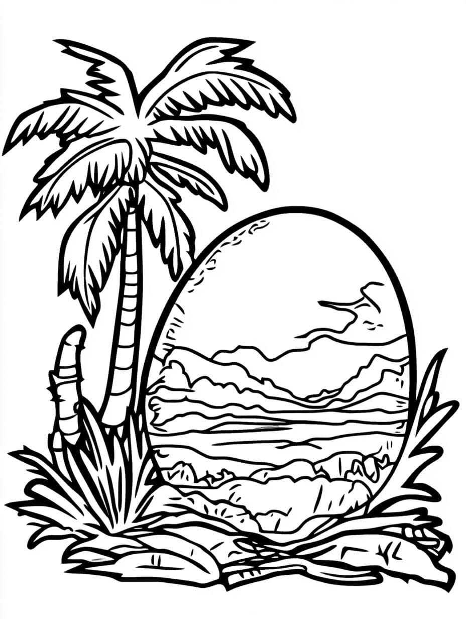 Dinosaur Egg Coloring Pages