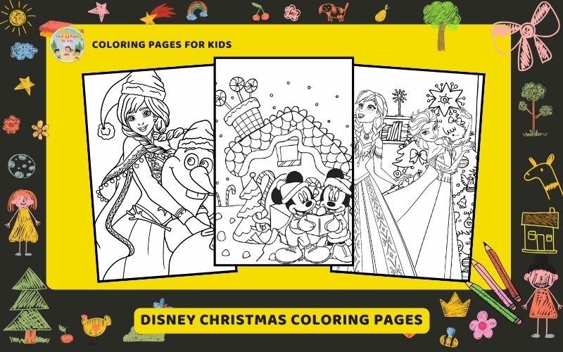 Disney Christmas Coloring Pages Featured Image