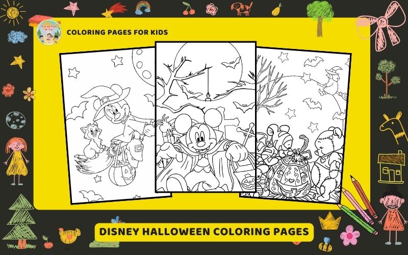 Disney Halloween Coloring Pages Featured Image