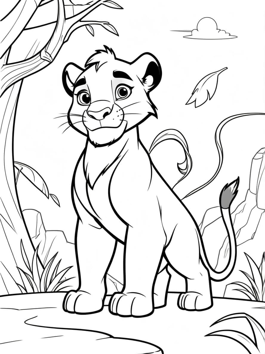 Disney Lion King Characters Coloring Pages For Kids