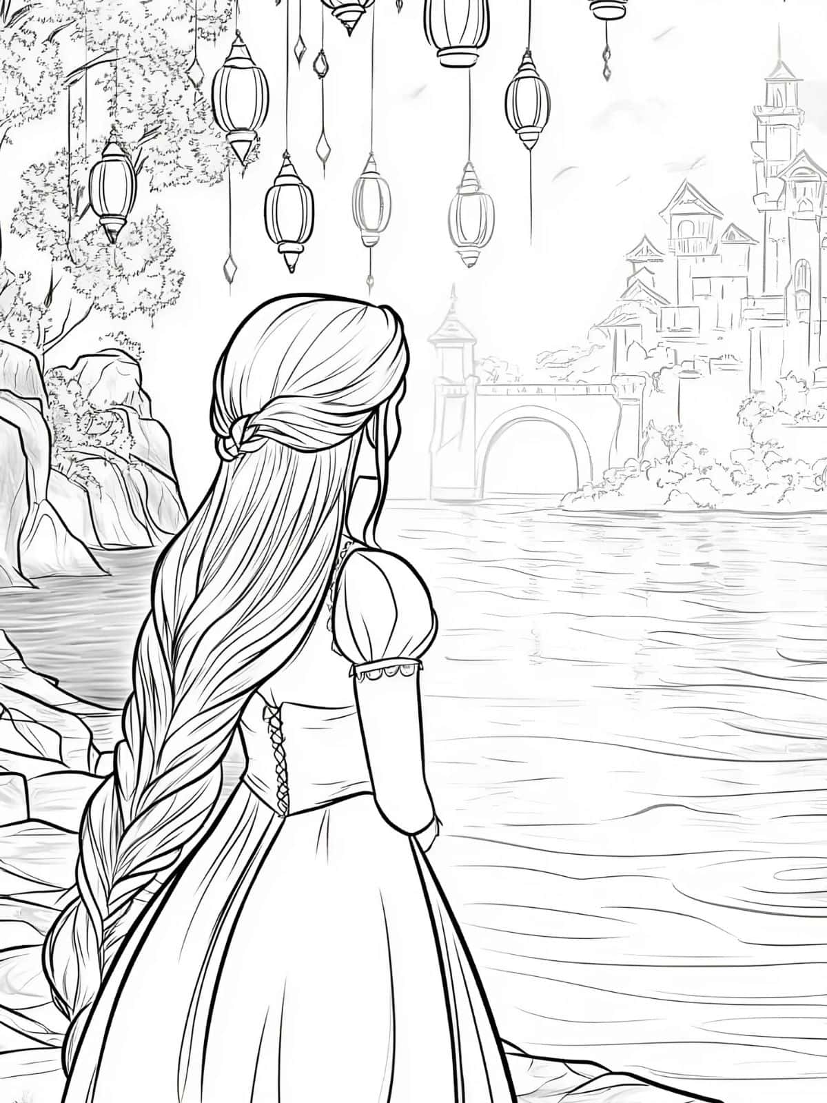 Disney Princess Rapunzel Coloring Sheets