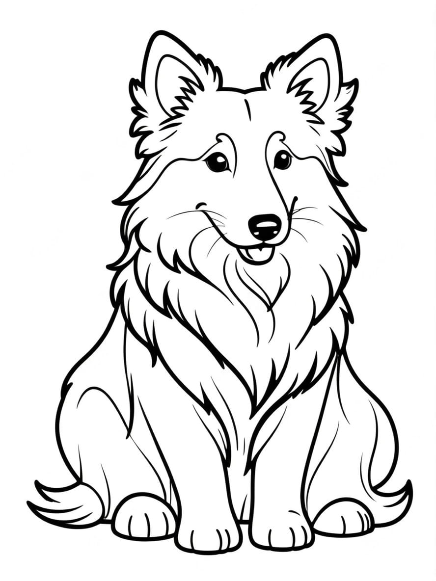 Dog Sitting On Porch Coloring Page