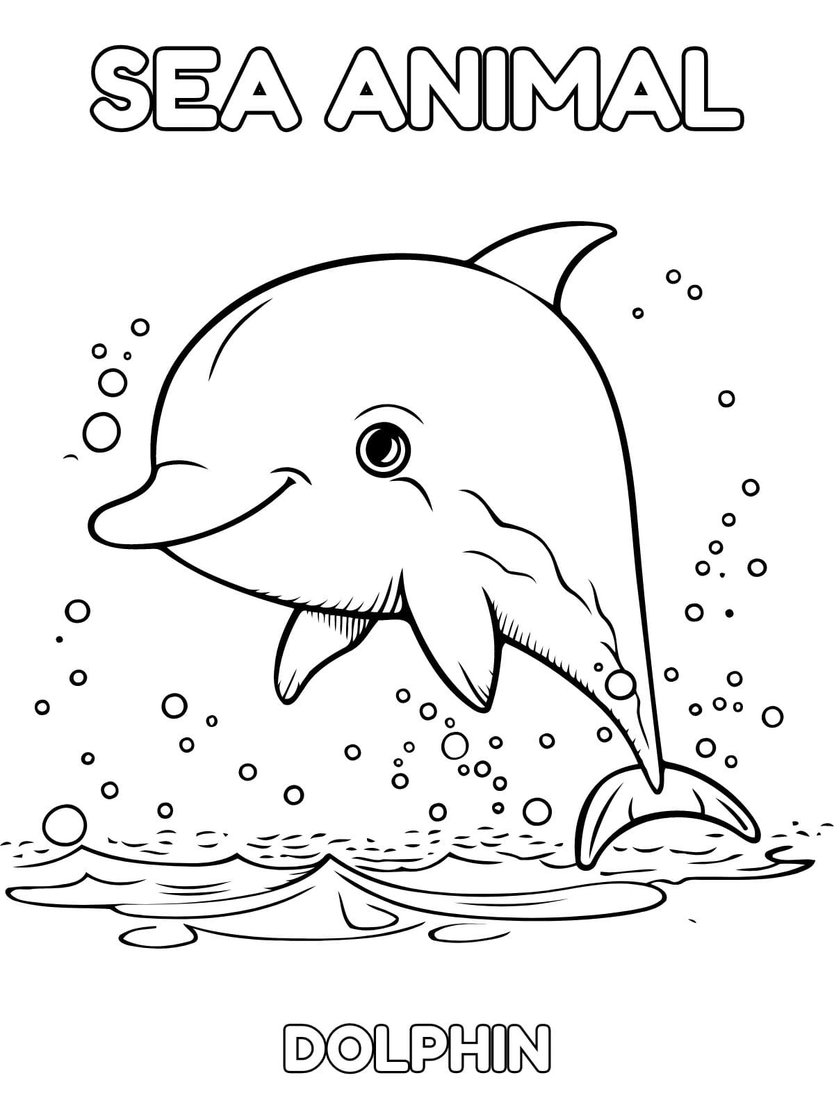 Dolphin Sea Animal Coloring Pages