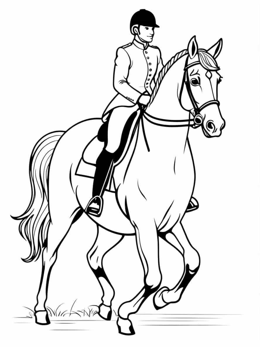 Dressage Horse Coloring Pages