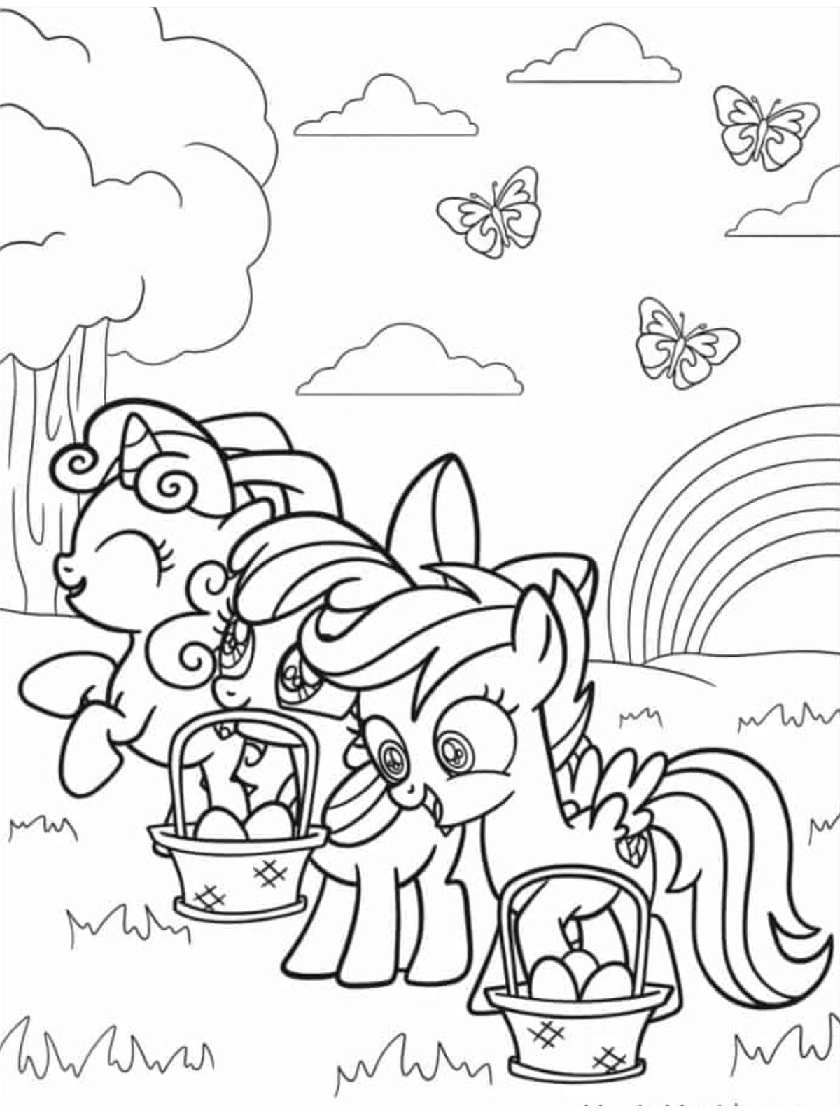 Easter Themed My Little Pony Coloring Page