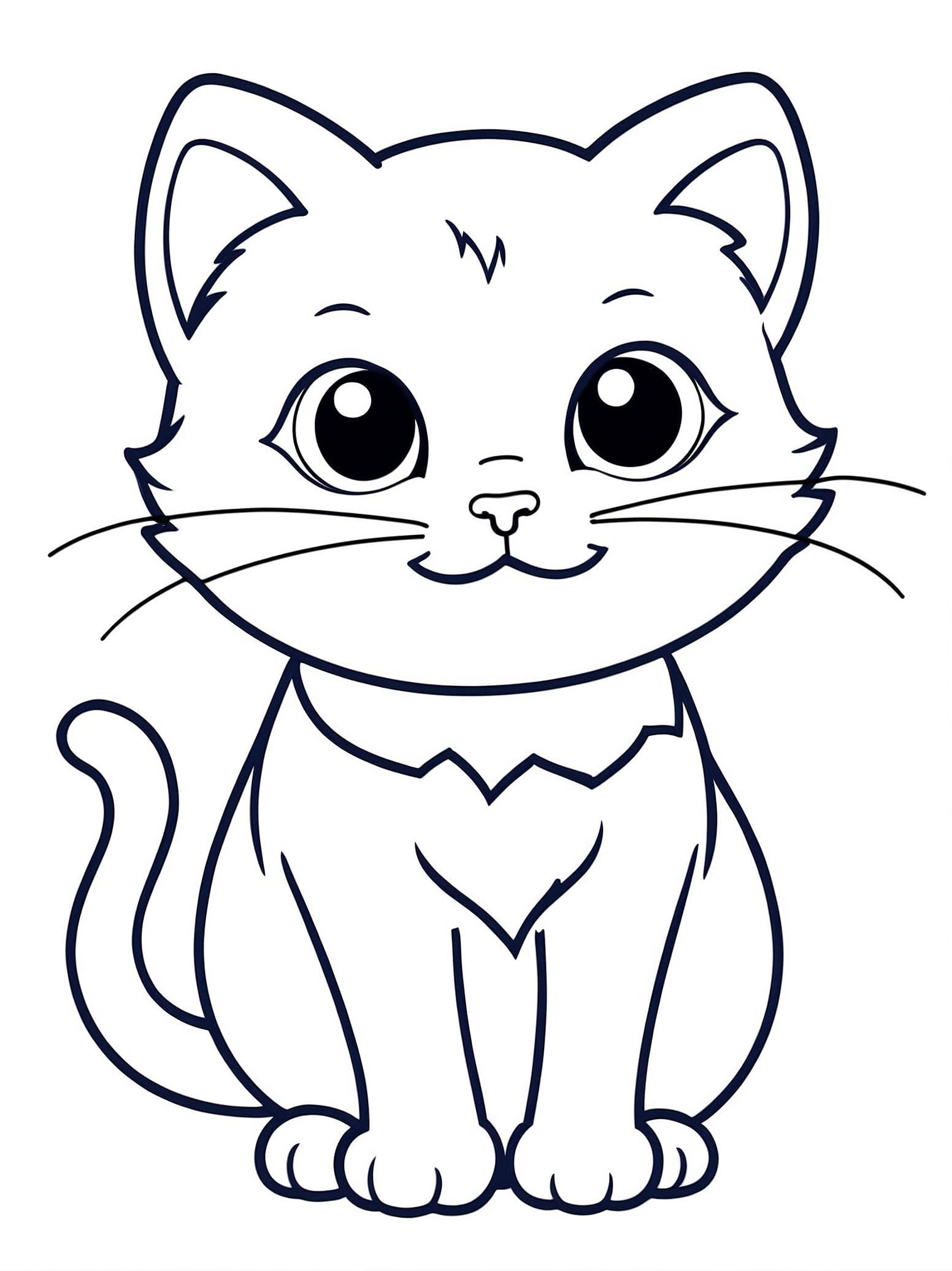 Easy Cat Coloring Pages