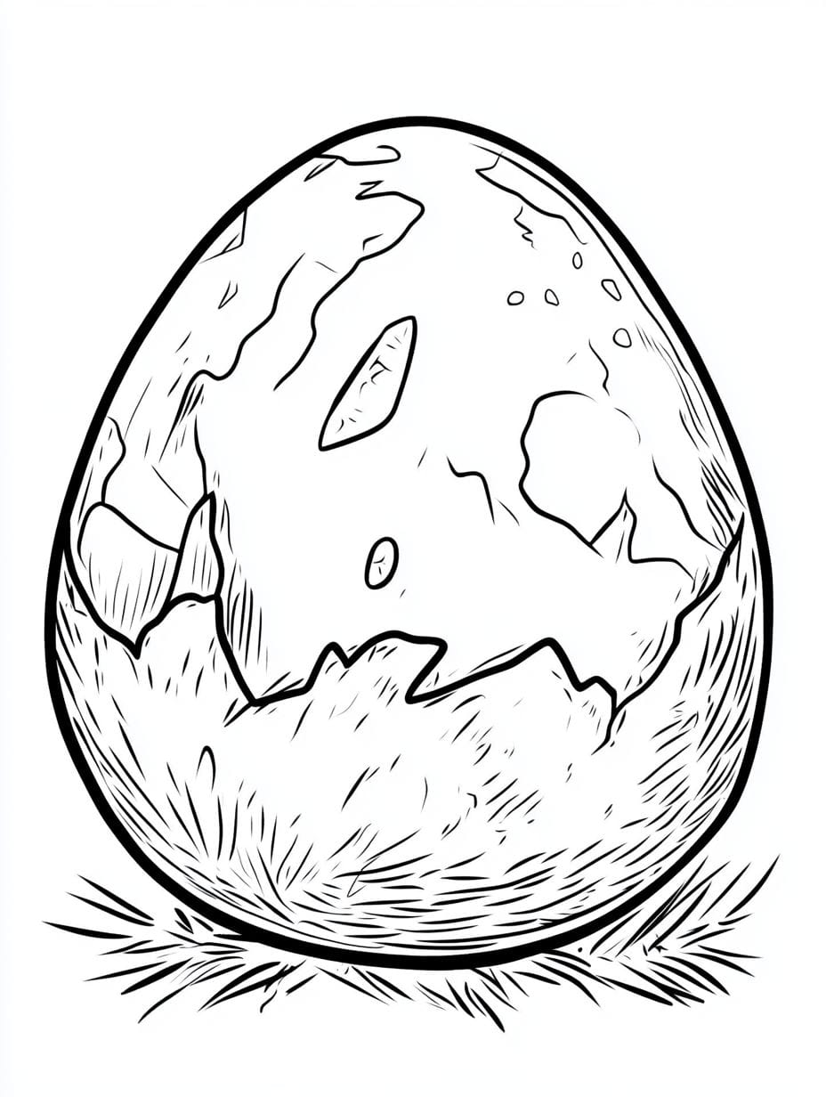 Easy Dinosaur Egg Coloring Pages