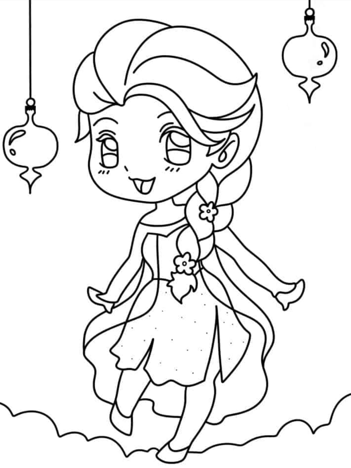 Easy Elsa Coloring Page