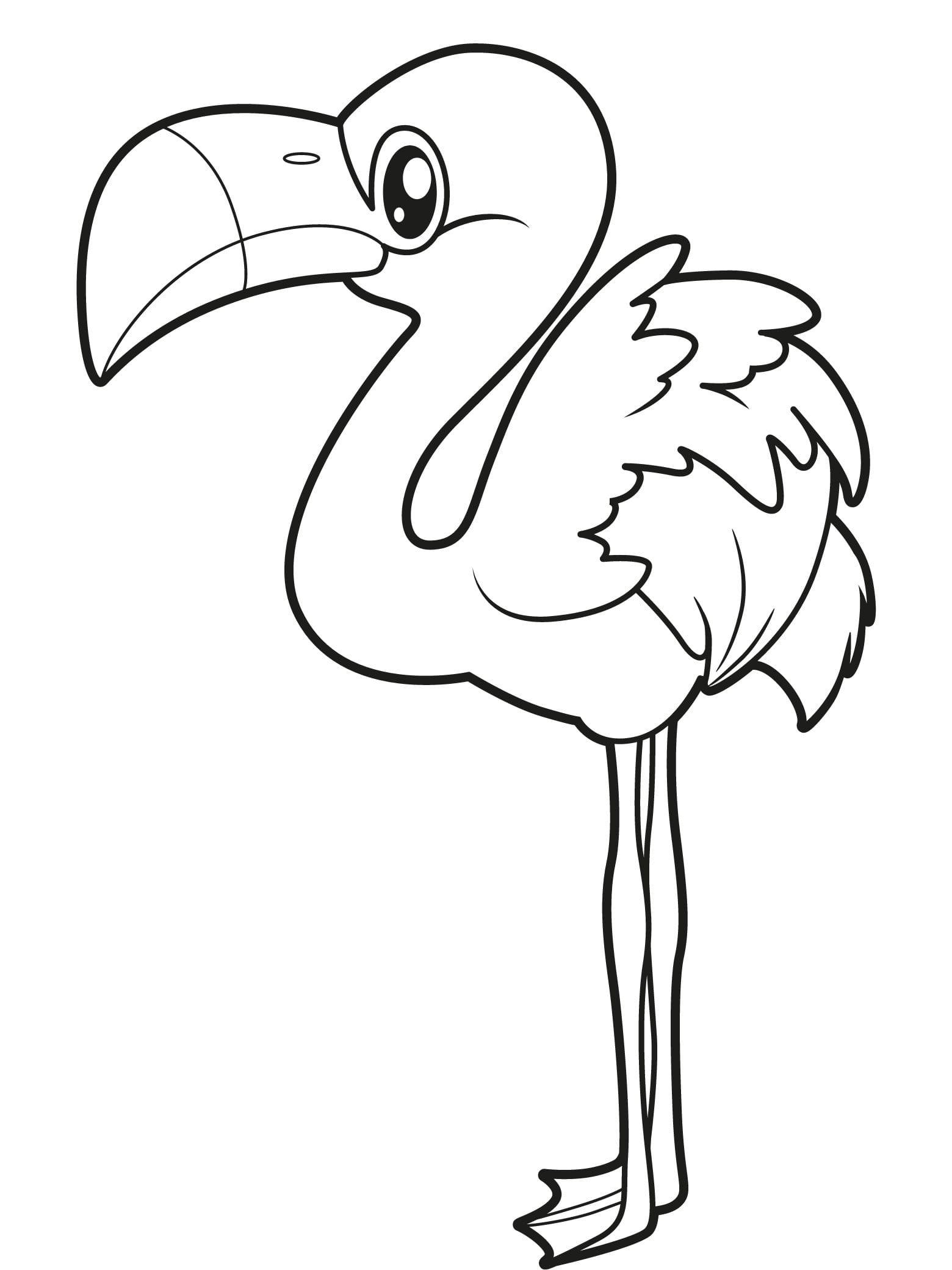 Easy Flamingo Coloring Pages For Beginners