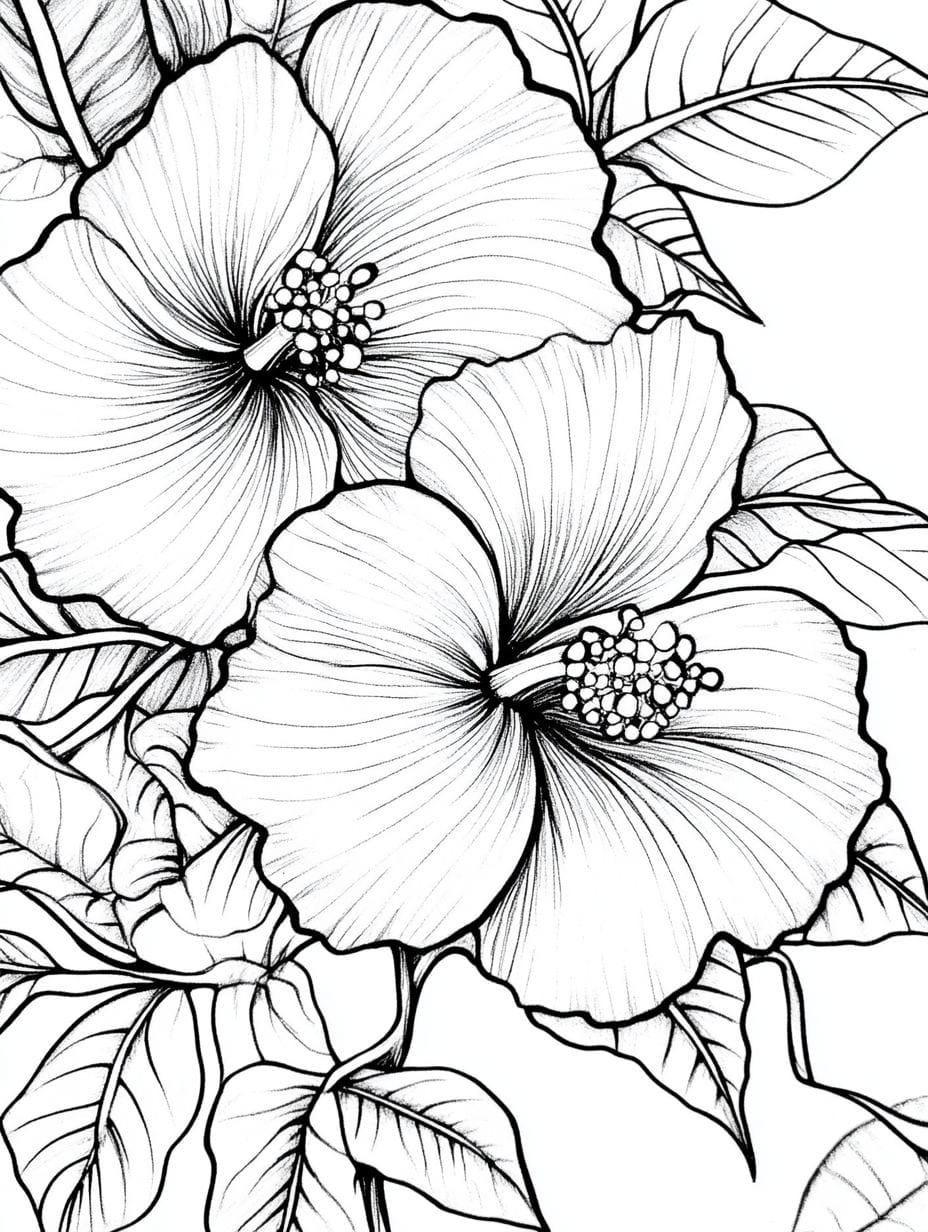 Easy Flower Coloring Pages