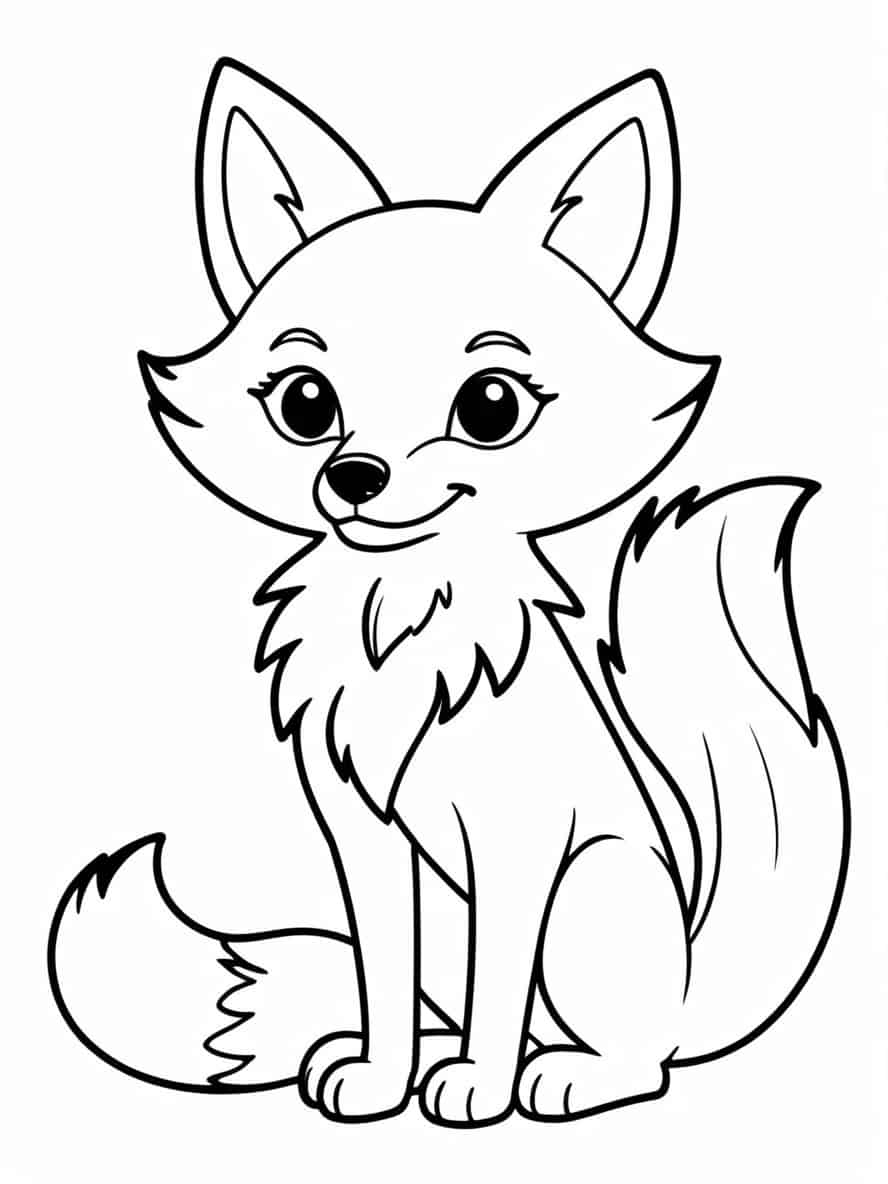 Easy Fox Coloring Pages