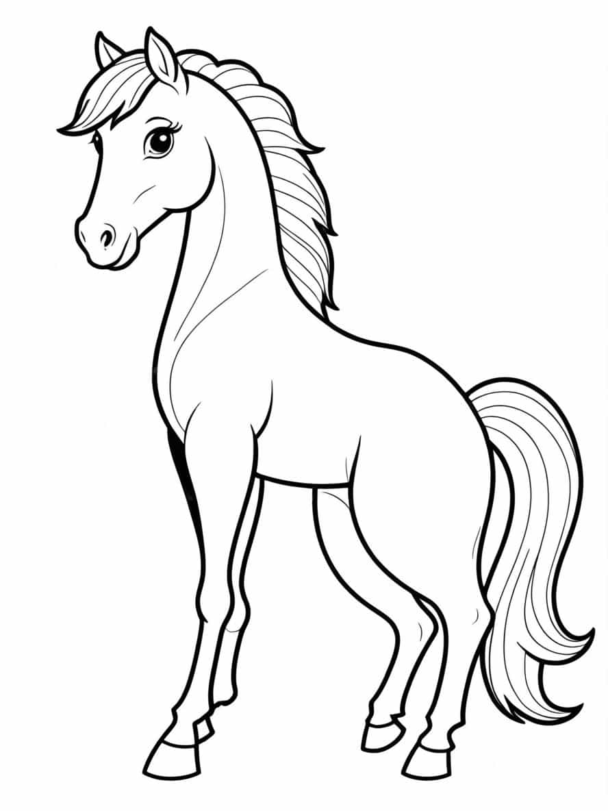 Easy Horse Picture Coloring Pages