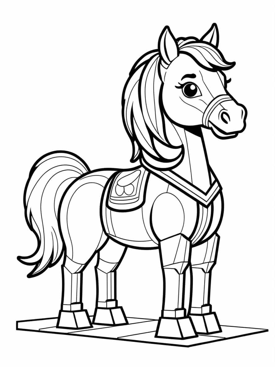 Easy Lego Horse Coloring For Kids Coloring Pages