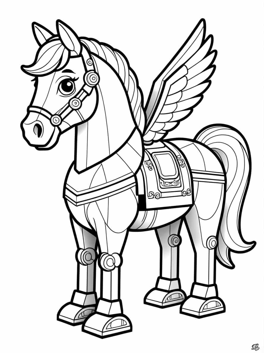 Easy Lego Horse Coloring Pages