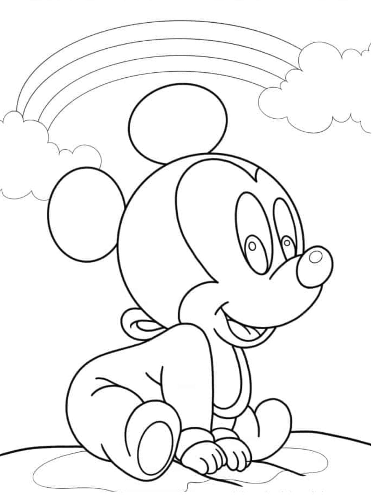 Easy Outline Of Mickey Mouse To Color