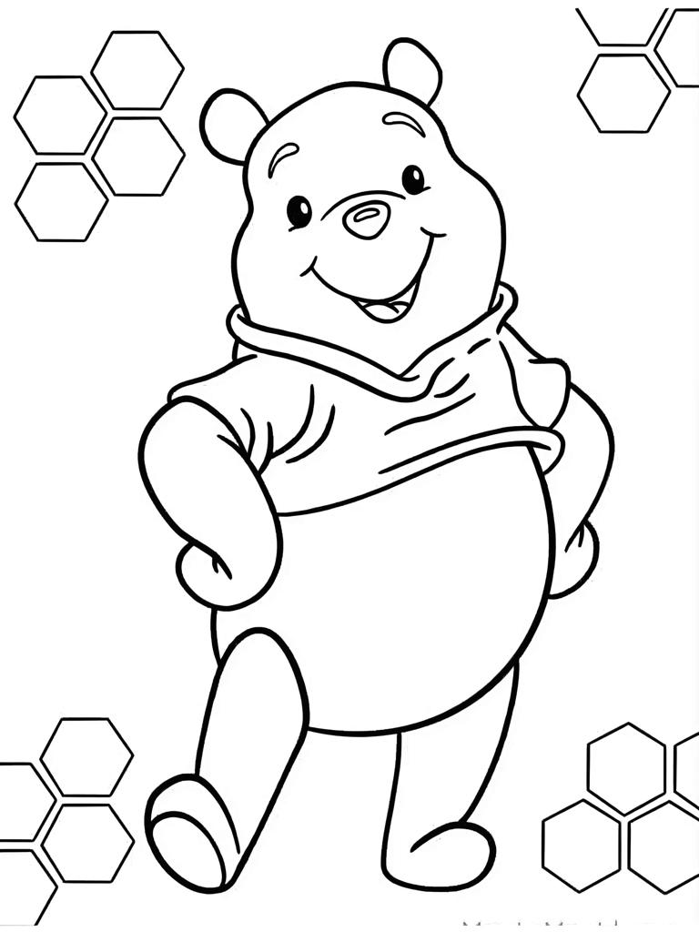 Easy Outline Of Winnie The Pooh To Coloring Page