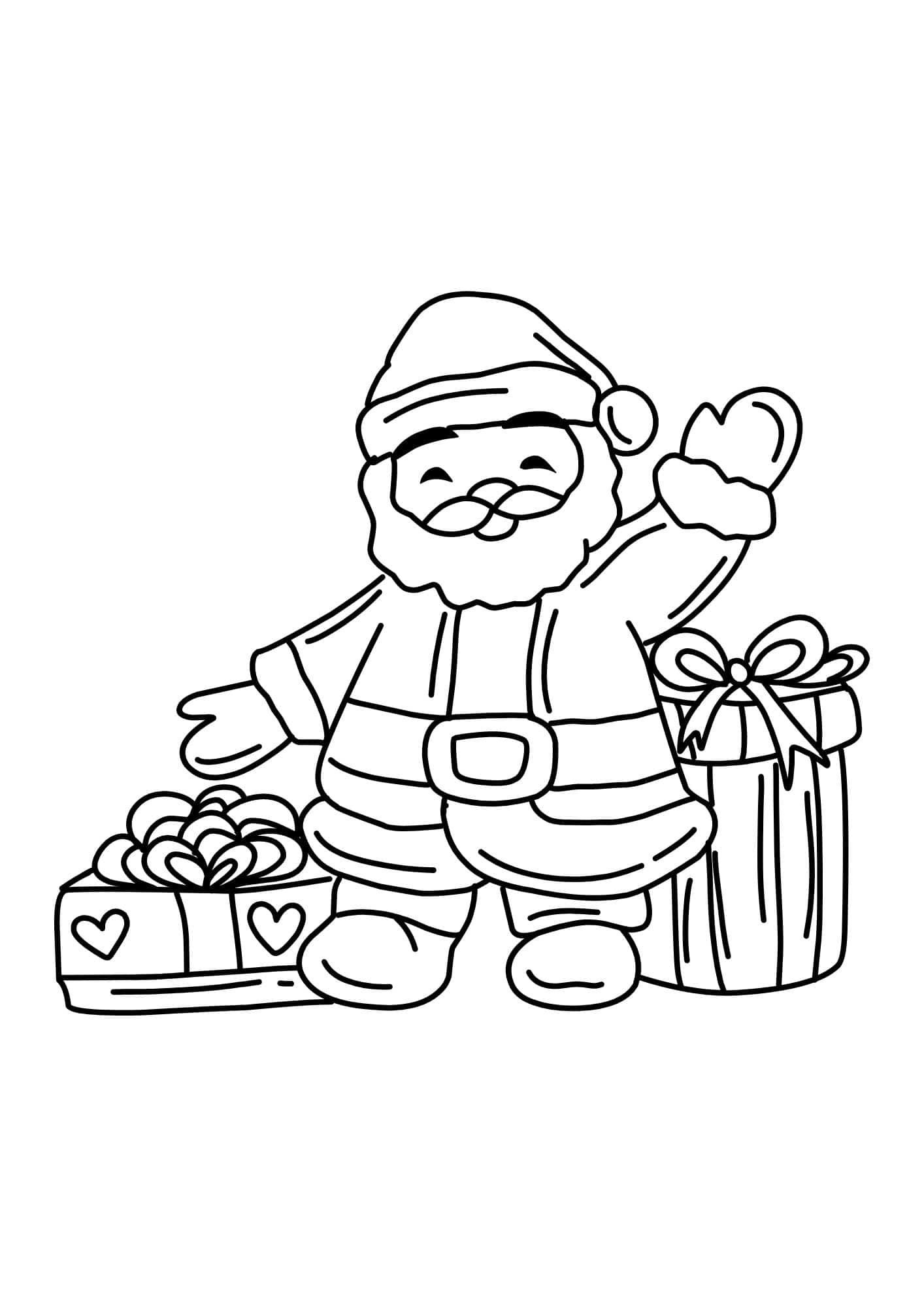 Easy Santa Claus Coloring Pages For Toddlers