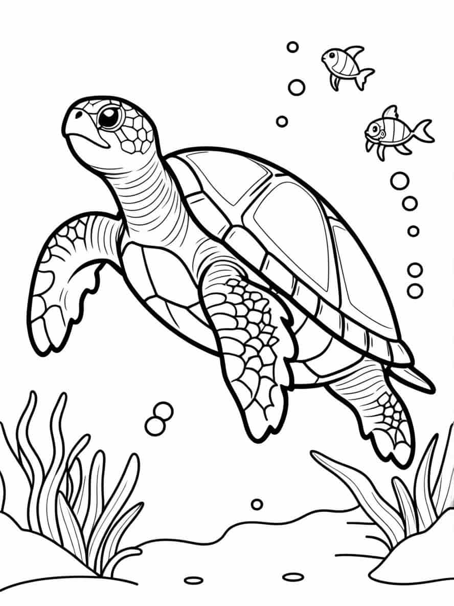 Easy Sea Turtle Coloring Pages