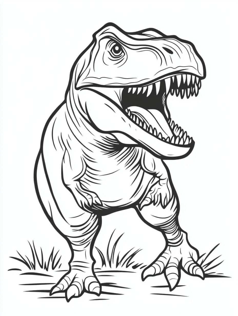 Easy T Rex Dinosaur Coloring Pagesmany Coloring Pages