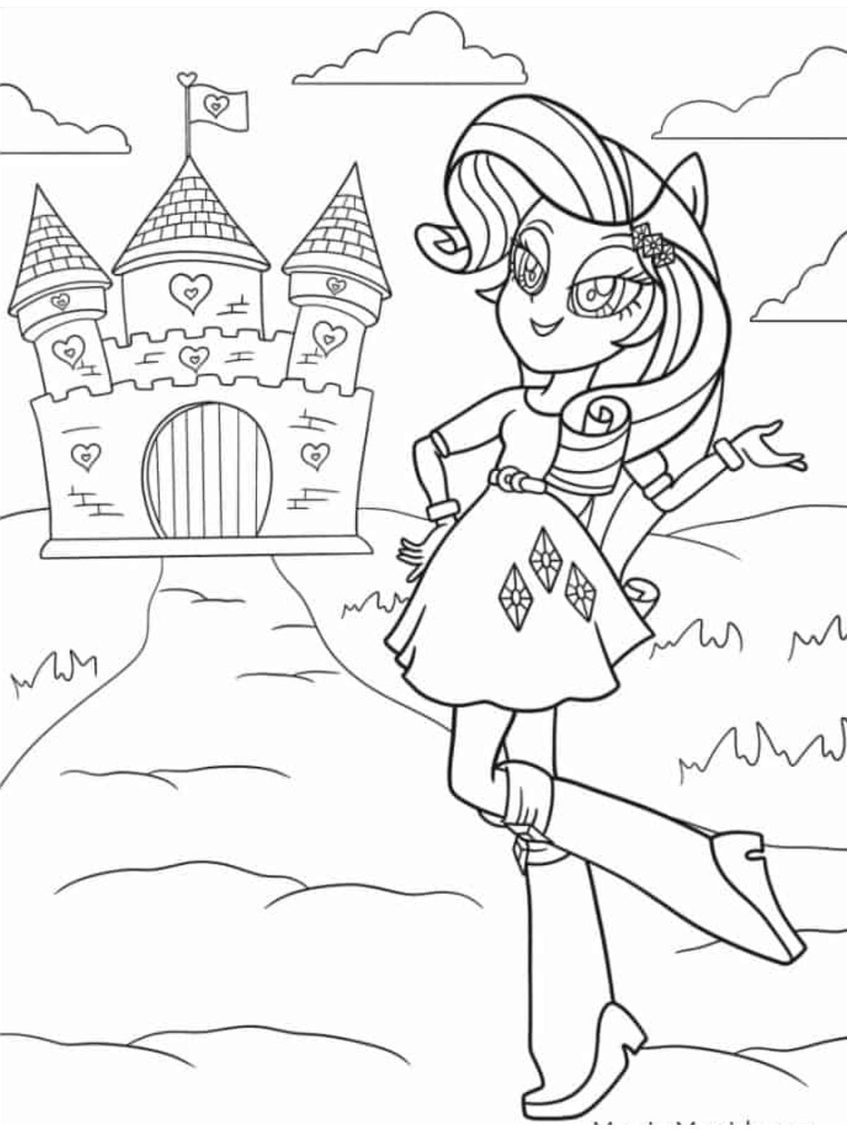 Equestria Girls Rarity Coloring Page