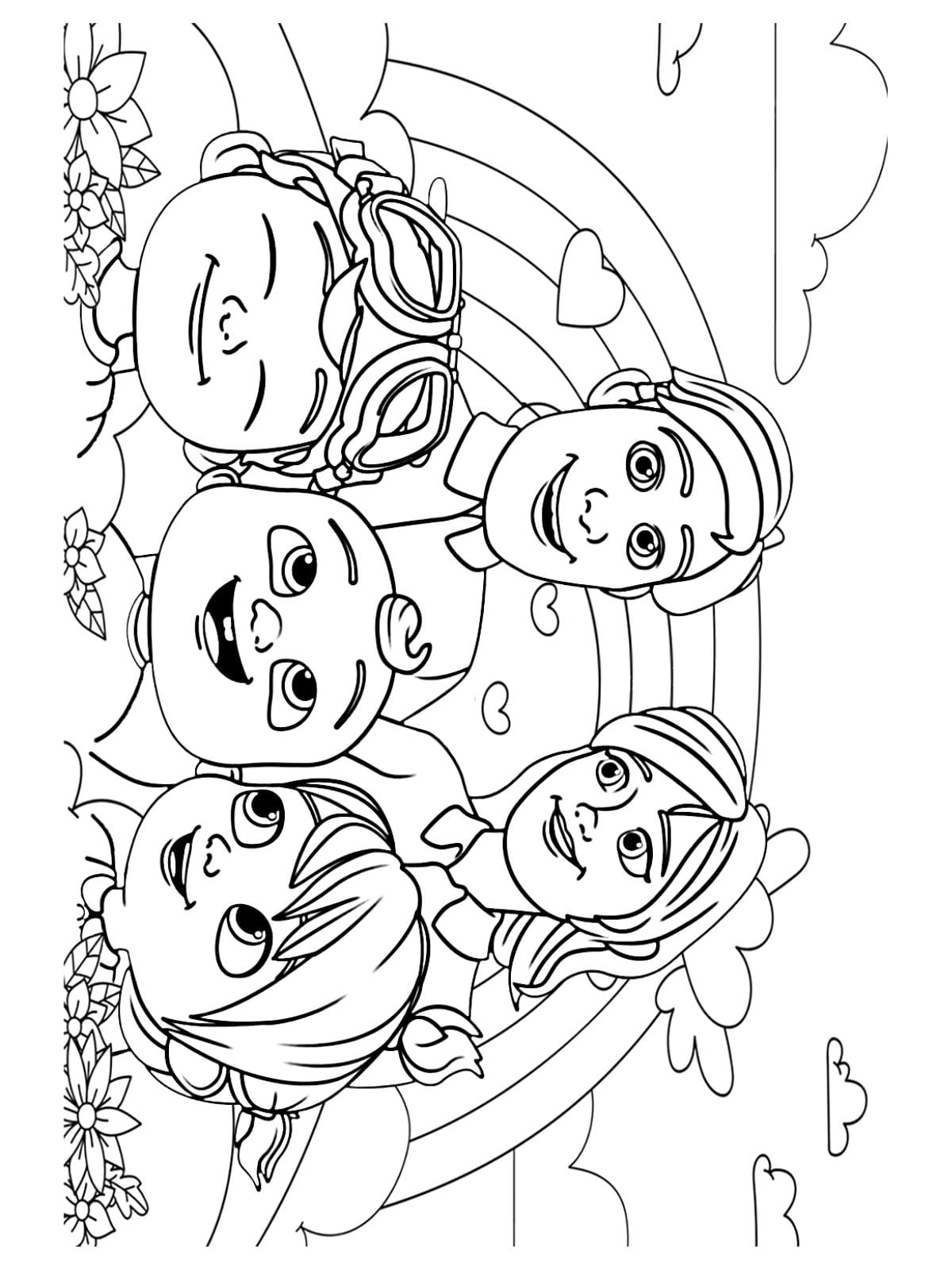 Family Cocomelon Coloring Pages