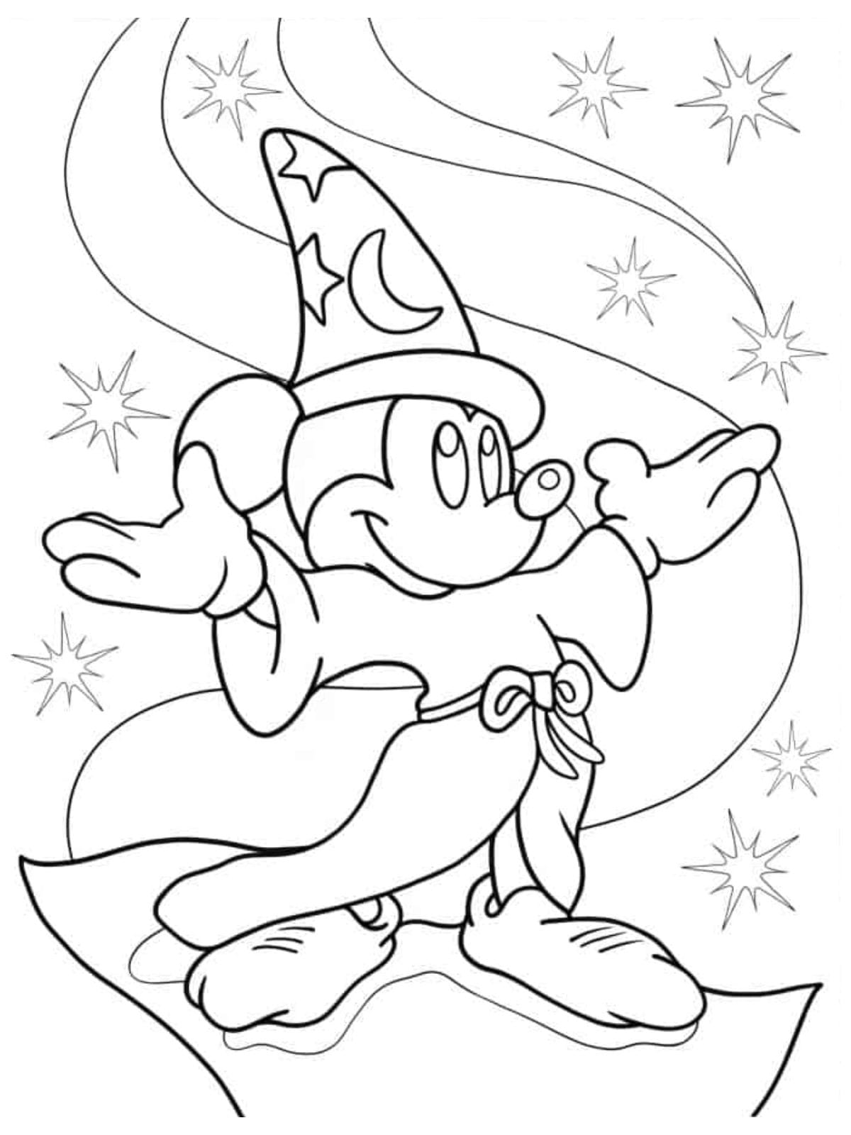 Fantasia Mickey Mouse Coloring Page