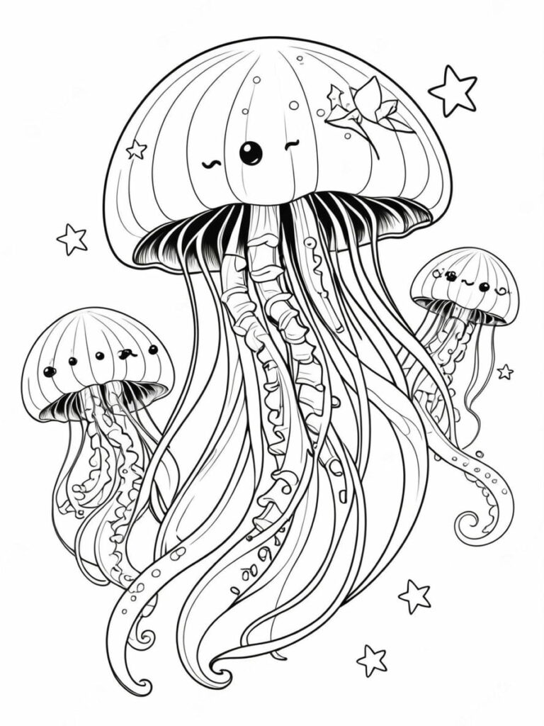Unveil the magic of jellyfish coloring pages - Coloringpagesforkids.net