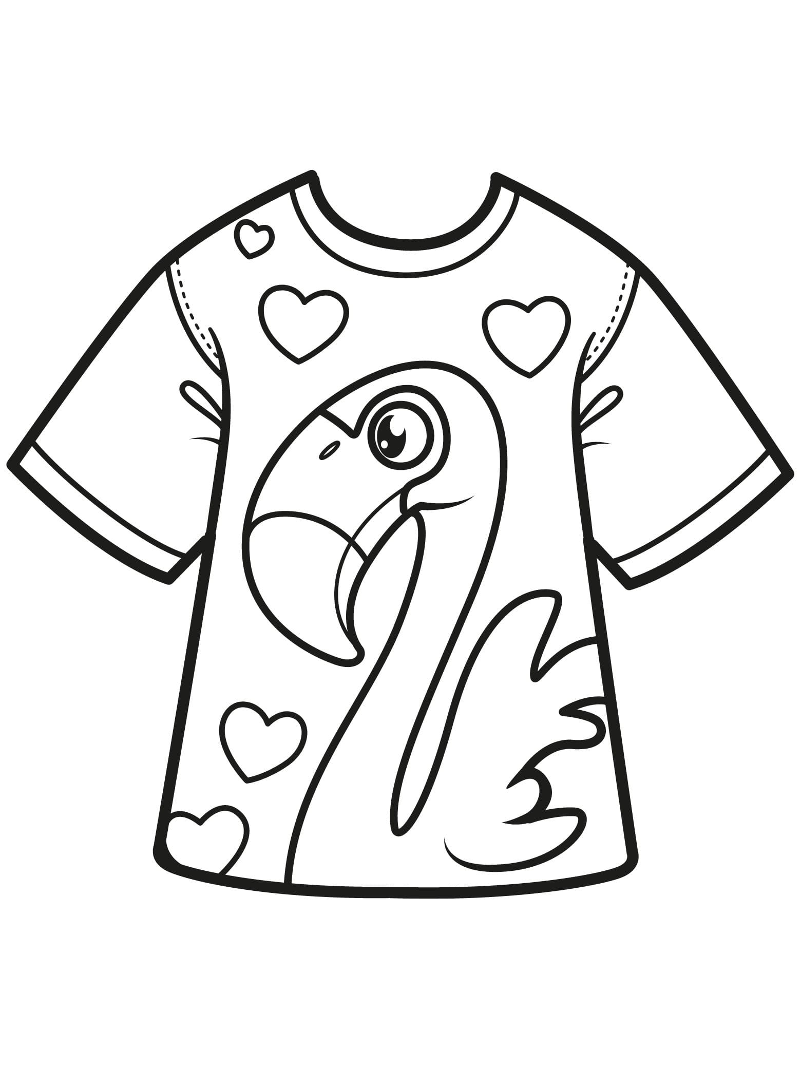 Flamingo In Tshirt Coloring Pages To Print