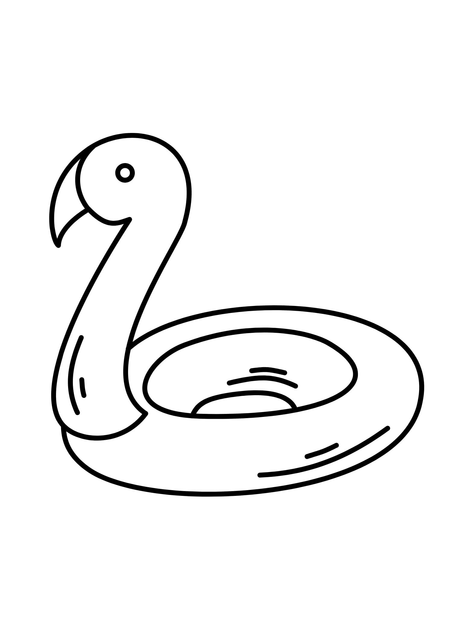 Flamingo Shaped Swimming Float Coloring Pages