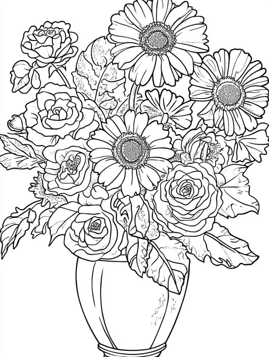 Flower Cute Coloring Pages