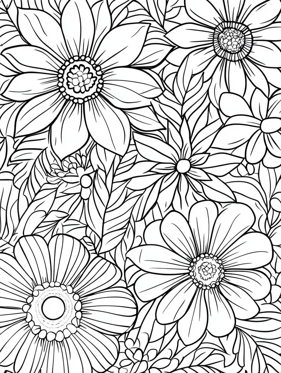 Flower Forest Coloring Pages