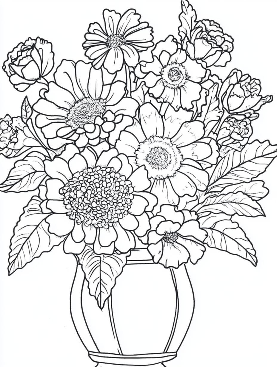 Flower Many Types Coloring Pages