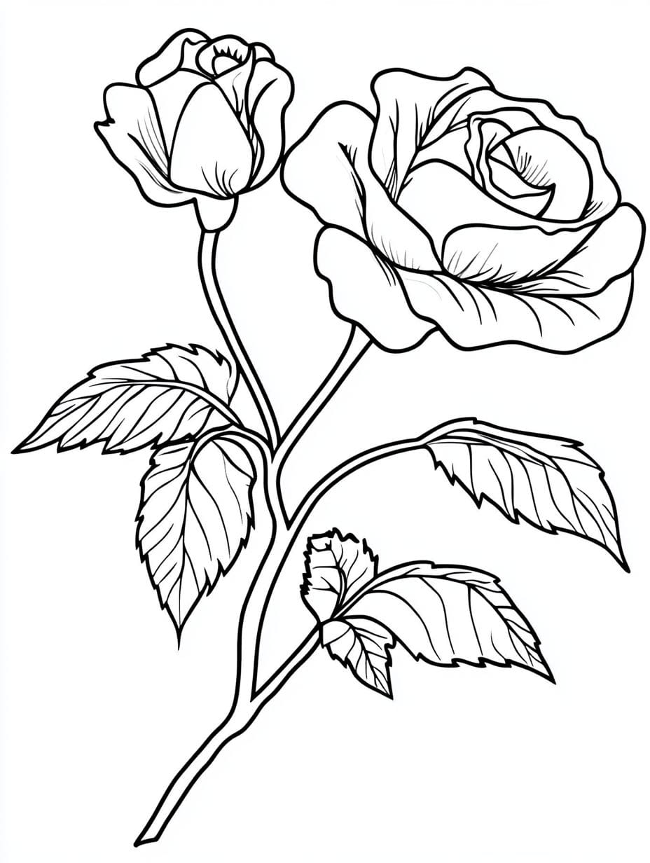 Flower Rose Coloring Pages