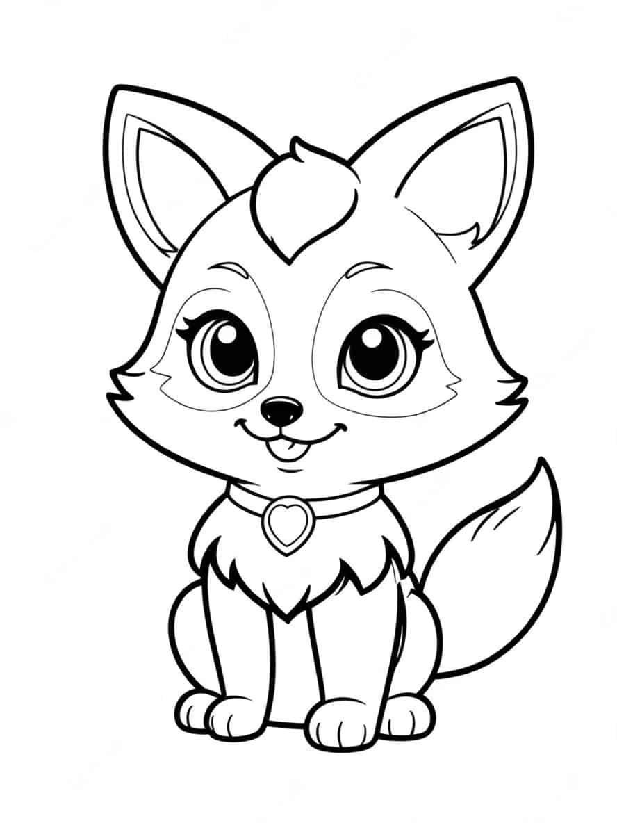 Fox Cute Coloring Pages