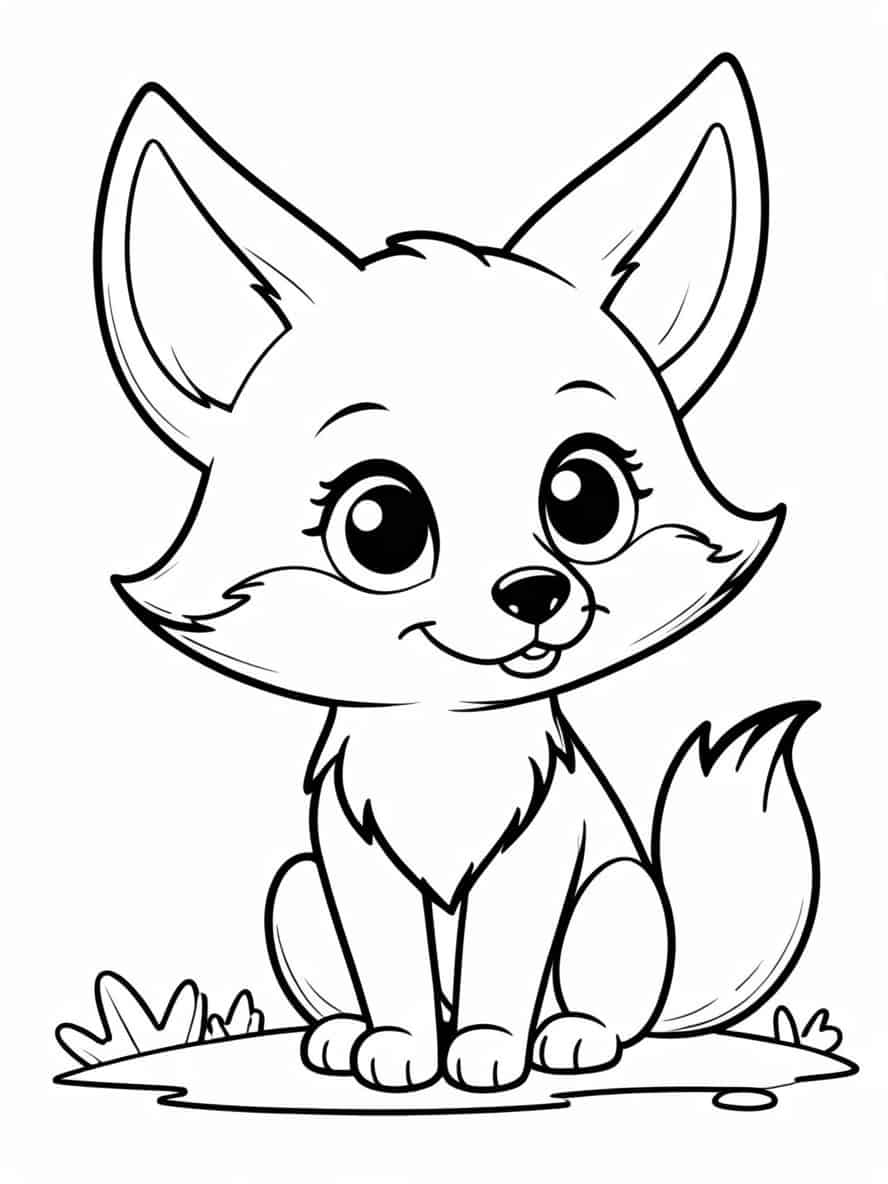 Fox In Winter Coloring Pages