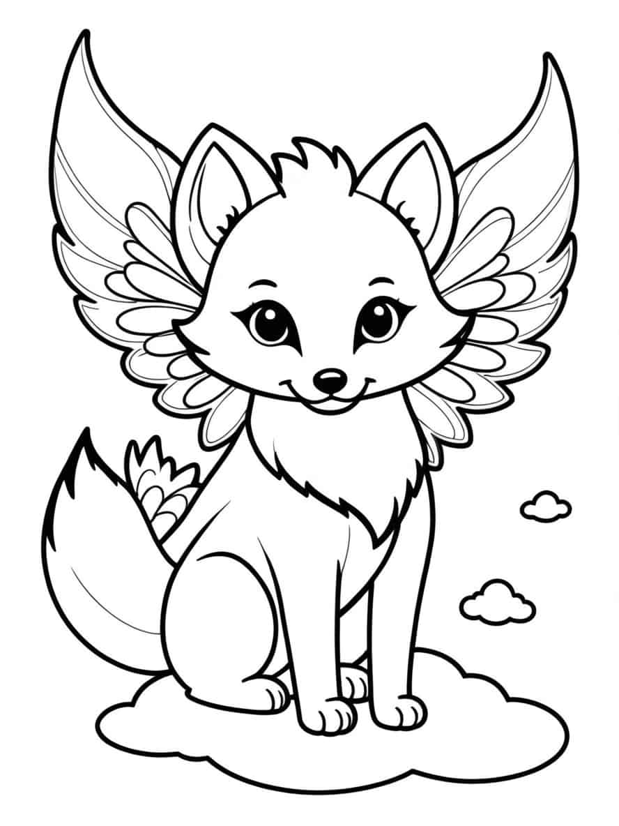 Fox With Wings Coloring Pages