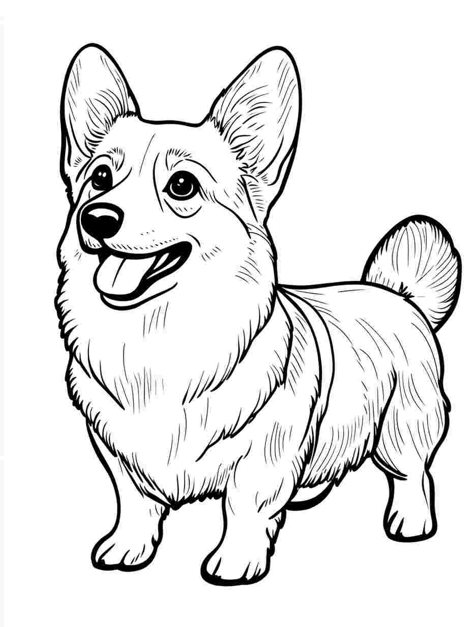 Free Printable Corgi Coloring Pages