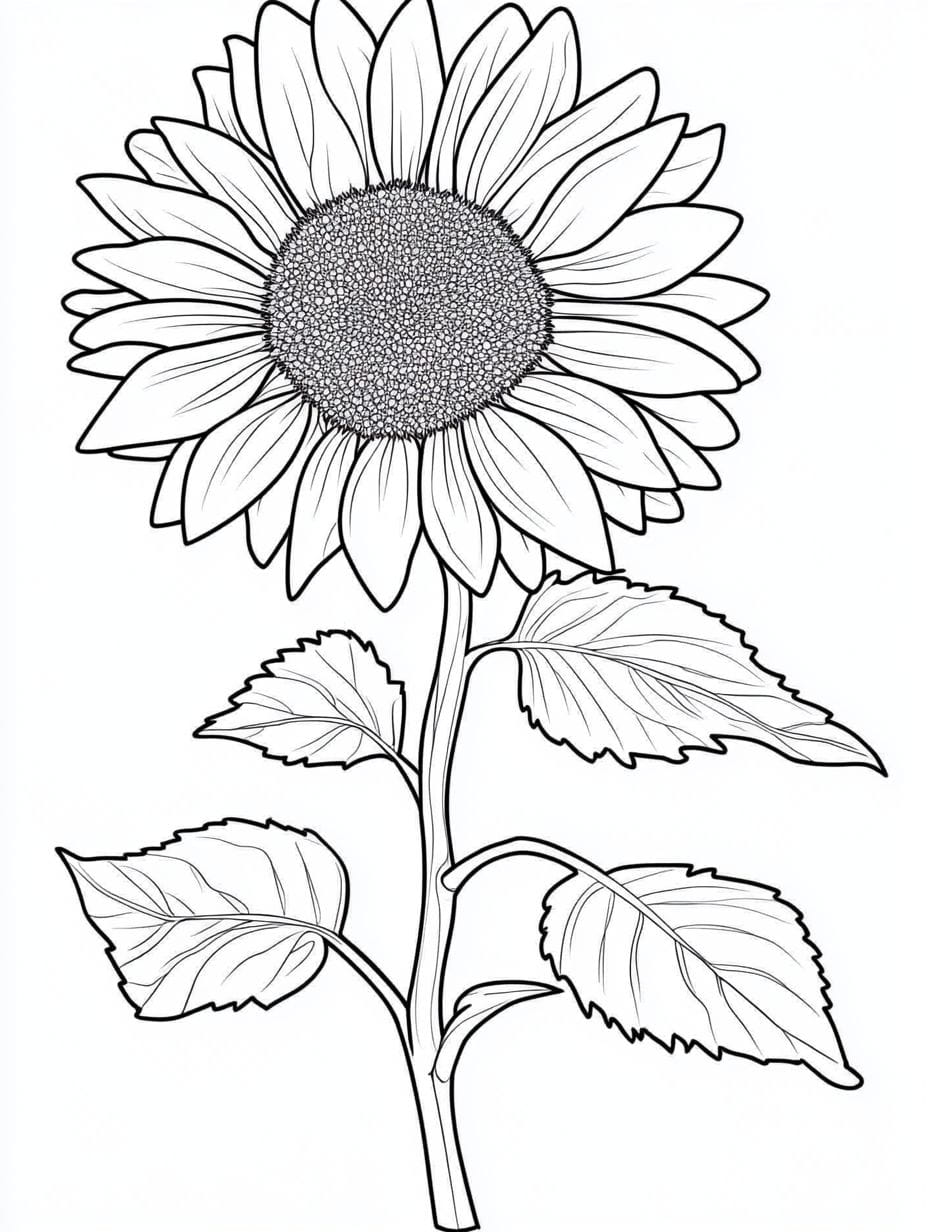 Fresh Sunflower Coloring Pages