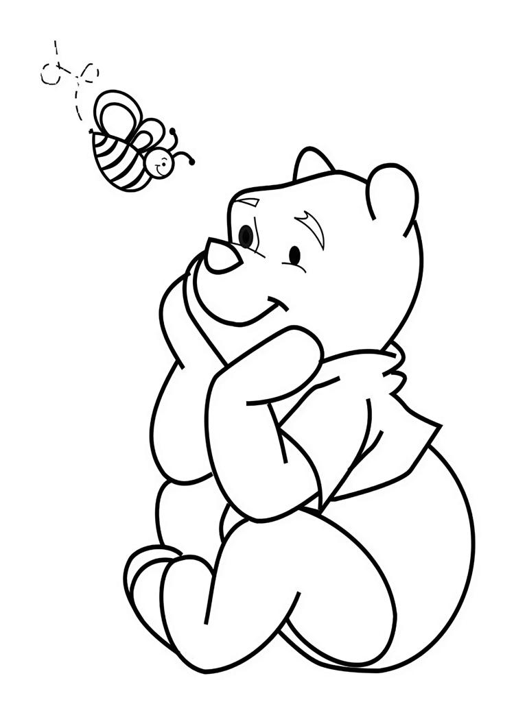 Friendly Winnie The Pooh Coloring Sheets