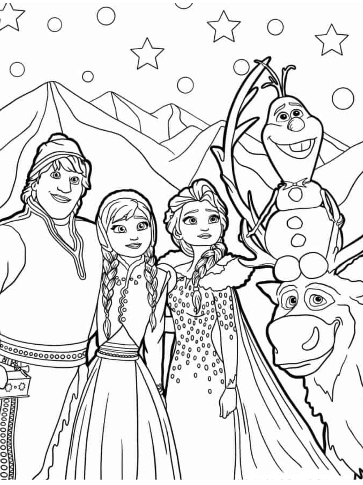 Frozen Character To Coloring Page