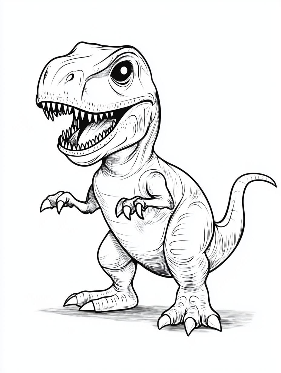 Fun T Rex Dinosaur Coloring Templates Coloring Pages